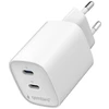 Įkroviklis Gembird Szybka kroviklis USB 2-portowa 2x USB-C 45 W balta (TA-UC-2C-PD45-01-W)