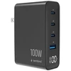 Įkroviklis Gembird Szybka kroviklis GaN 4x USB 3xUSB-C + 1x USB-A 100W LCD juoda (TA-UC-1A3C-PD100-01-BK)