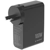 Įkroviklis Gembird Szybka kroviklis GaN 4x USB 3xUSB-C + 1x USB-A 100W LCD juoda (TA-UC-1A3C-PD100-01-BK)