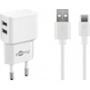 Įkroviklis Goobay Rinkinys, skirtas įkrauti dviem USB-C 2.4 A