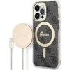 Apple iPhone 13 Pro Max Guess dėklas 4G Print MagSafe + Belaidis Įkroviklis (GUBPP14LHMEACSH) juodos spalvos