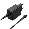 Telefono įkroviklis Hoco USB A + USB C QC3.0 PD AFC 3A 30W + laidas USB C į USB C N71 juodas