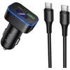 Automobilinis įkroviklis Hoco USB A + USB C PD QC3.0 48W + laidas USB C į C Z63B juodas