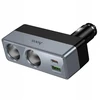 Automobilinis įkroviklis Hoco 1xUSB A + 1xUSB C+2x cigarečių degiklio jungtis PD QC3.0 max 240W/24V Z65B juodas
