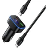Automobilinis įkroviklis Hoco USB A + USB C PD QC3.0 48W + laidas USB C į C Z63B juodas