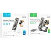 „Hoco 3in1“ 15 W indukcinis įkroviklis, suderinamas su „MagSafe“ ir „APPLE Watch CQ19“, pilkas