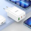 Telefono įkroviklis Hoco 2 x USB C + USB A QC3.0 PD 3A 35W + laidas USB C į Lightning N33 baltas