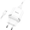 Telefono įkroviklis Hoco USB A QC3.0 3A 18W + laidas USB A į Micro USB N3 baltas