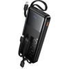 Powerbank 10000 mAh QC PD 2A 22,5W with built-in cables USB A + USB C + Lightning + Micro USB Hoco J156 juodas