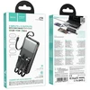 Powerbank 10000 mAh QC PD 2A 22,5W with built-in cables USB A + USB C + Lightning + Micro USB Hoco J156 juodas