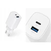 GaN PD/QC 4.0 sieninis įkroviklis 1x USB-C 1x USB-A 30W ART (AZ-U30W2A)