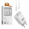Įkroviklis Įkroviklis Sieciowa Somostel 25W PD + kabelis usb-c - usb-c 1m balta TTT
