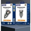 Automobilinis įkroviklis 30W PD USB-C + USB 3.0 Jellico F12 juodos spalvos