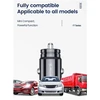 Jellico F7 57W Metāla Divu portu Ātrais Adaptīvais Auto Lādētājs USB QC 27W + PD USB-C 30W Melns