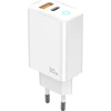 JELLICO sieninis įkroviklis EU13 GaN PD 30W 1xUSB-C + 1xUSB QC3.0 Baltas
