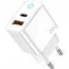 JELLICO sieninis įkroviklis EU11 PD 20W 1xUSB-C + 1xUSB QC3.0 + USB-C laidas - Lightning Baltas