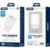 JELLICO sieninis įkroviklis EU19 GaN PD 40W 2xUSB-C + laidas USB-C - USB-C Baltas