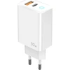 JELLICO sieninis įkroviklis EU13 GaN PD 30W 1xUSB-C + 1xUSB QC3.0 + USB-C laidas - Lightning Baltas