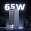 Įkroviklis Joyroom JR-TCM02 GaN 65W 4xUSB-C 2xUSB-A kištukas UK – pilkos spalvos