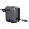 Telefono įkroviklis Forcell F-Energy GaN USB C + ištraukiamas laidas USB C PD QC4.0 3A 45W VT-R5 pilka