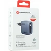 Telefono įkroviklis Forcell F-Energy GaN USB C + ištraukiamas laidas USB C PD QC4.0 3A 45W VT-R5 pilka