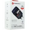 Telefono įkroviklis Forcell F-Energy GaN USB C + USB A + ištraukiamas laidas USB C PD QC4.0 3A 70W VT-R7 pilka