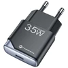 „Forcell F-Energy Ultra Slim GaN III USB C PD QC4.0 3A 35W B135101-E“ juodas telefono įkroviklis