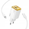 Telefono įkroviklis Hoco USB A + USB C QC3.0 PD 3A 20W + laidas USB C į Lightning N52 baltas