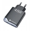 „Forcell F-Energy“ itin plonas GaN III telefono įkroviklis 2 x USB C PD QC4.0 3A 45W B245201(2C) juodas