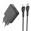Telefono įkroviklis Hoco Slim USB C QC PD 20W + laidas USB C į Lightning N37 juodas