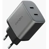 Laidinis įkroviklis Energea Ampcharge GaN45 2xUSB-C PD/PPS/QC3.0 45W pilkas
