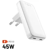 Fixed Slim Traveller 2xUSB-C Travel Charger with world adapters, GaN, 45W | Baltas
