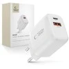 „Tech-Protect NCA30 PD 30W QC3.0 USB-A / USB-C“ sieninis įkroviklis - Baltas
