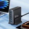 Tech-Protect DC160W-GAN 6-Port stalinis įkroviklis PD 160W / QC3.0 juodos spalvos