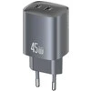 Laidinis įkroviklis USAMS CC305 T66 45W GaN 2xUSB-C tarnish
