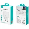 Laidinis įkroviklis USAMS CC317 T65 33W 1xUSB-C 1xUSB-A Fast Charging baltos spalvos
