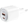 XO laidinis įkroviklis CE21 PD 30W 1x USB-C 1x USB baltos spalvos