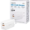 Įkroviklis LogiLink Įkroviklis jungiama į tinklą LogiLink PA0371 USB GaN, 65 W, 1x USB-C (PD), 1x USB-A (QC), balta