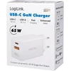 Įkroviklis LogiLink Įkroviklis jungiama į tinklą LogiLink PA0371 USB GaN, 65 W, 1x USB-C (PD), 1x USB-A (QC), balta