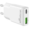 Įkroviklis MediaRange Įkroviklis 30W 2-Port 1x USB-A/1x USB-C GaN balta