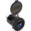 Peiying USB+USB tipo C automobilinis įkroviklis su greito įkrovimo funkcija, maitinimo tiekimu ir įtampos matuokliu 63W