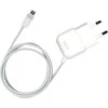 PURO Mini kelioninis įkroviklis - Portable laidinis įkroviklis su Micro USB Cable baltos spalvos