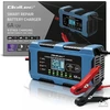 Qoltec Protingas įkroviklis 12V 6A | Įkroviklis su atkūrimo funkcija | MCU | Automatinis išjungimas | 9 pakopų įkrovimas | AGM GEL LiFePO4