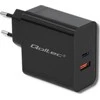 QOLTEC 51716 Įkroviklis 63W 5-20V 1.5-3A USB tipas C PD USB QC 3.0 Juodas