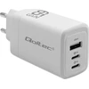 Adapteris Įkroviklis tinklo 65w gan 5-20v 3-3.35a 2 x usb-c pd 1 usb qc 3.0 baltas Qoltec
