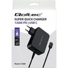 Qoltec 120W Turbo PD | 5-28V | 3-4.5A | USB-C | Nešiojamas kompiuteris | Išmanusis telefonas | Juoda