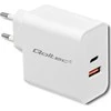 QOLTEC 51715 Įkroviklis 63W 5-20V 1.5-3A USB tipas C PD USB QC 3.0 Baltas