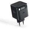„RealPower GaN“ įkroviklis, 65 W, juodas, su 2 USB-C PD jungtimis, kompaktiškas ir galingas