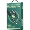 Automobilinis įkroviklis 45W su kabeliu 2in1 USB-C + Lightning Remax Ruichy Series RCC356 juodos spalvos