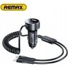 Automobilinis įkroviklis REMAX RCC336 52.5W su USB-C + Lightning spyruokliniu kabeliu, greitas